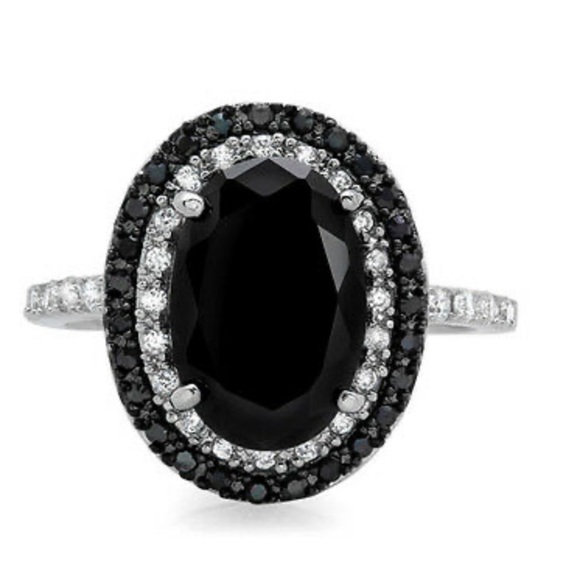 New 925 Sterling Silver Black sapphire ring - Picture 3 of 9